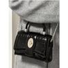 IELGY Women's Chain Patent Leather Locomotive Black Handheld Shoulder Crossbody Bag