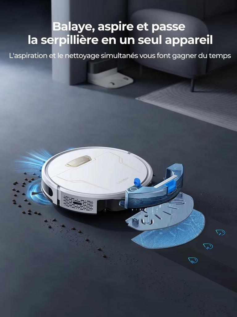 Laresar 3s Roboter Staubsauger Wischmopp 4000Pa Smart APP Steuerung Intelligent Geplant für Hausbodenwaschen Teppich Tierhaarentfernung