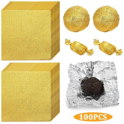 Gilded Aluminum Foil Paper Square Chocolate Wrappers New Candy Wrapping Paper  DIY Decorations