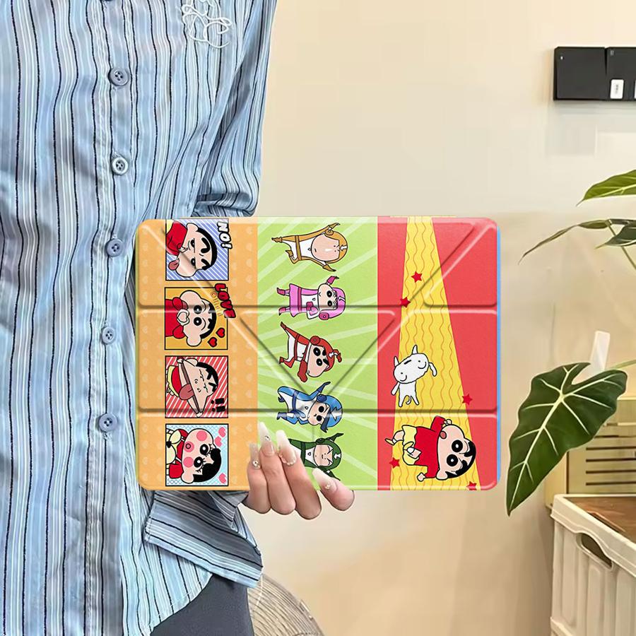 Cra-yons Shin-chans Funny Holder Cover Tablet Case For iPad Air 4 5 M3 M2 1 2 M4 11inch Mini 6 7 Pro 2025 Pro 11th 10th 9th 8th