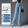 Women's Summer Tencel Cropped Jeans: 2025 Slimming, Loose Fit, Elastic Waist, Straight Leg Pants