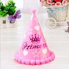 12pcs Cake Birthday Party Cone Hats with Pom Poms for Adults (Princess Star)