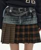 Andersson Bell Double Belt Printed Mini Skirt (Blue)