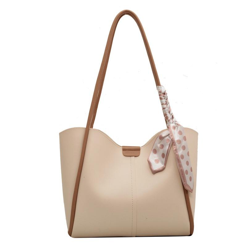 Desire bag women's bag new fashion texture casual versatile capacity contrasting color silk scarf shoulder tote bag