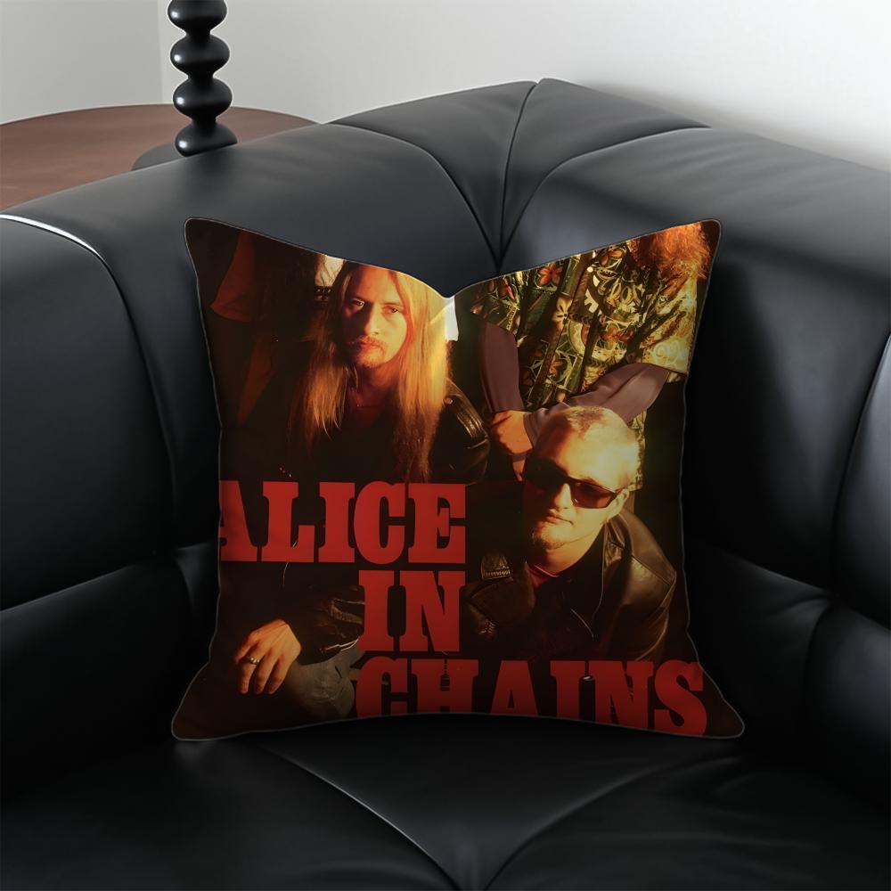 A-Alice In Chains Band Rock Kissenbezug Kissenhülle Staubmilbenfrei Unsichtbarer Reißverschluss Seidiger Plüsch Kissen