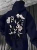 Streetwear Kids Hip Hop Sports Hoodie,loose long sleeve hoodie,stylish flower and slogan print,breathable fabric for kids daily activities.