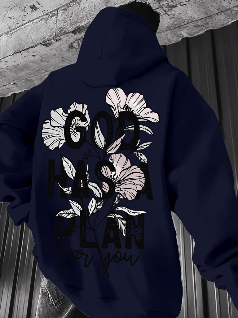 Streetwear Kids Hip Hop Sports Hoodie,loose long sleeve hoodie,stylish flower and slogan print,breathable fabric for kids daily activities.