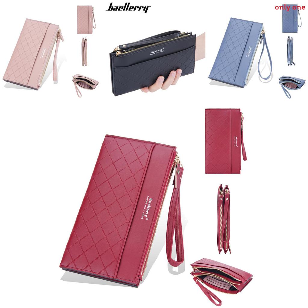 Pu Leather Ladies Wallet With Zipper Long Purse For Daily Use And Water Resistance