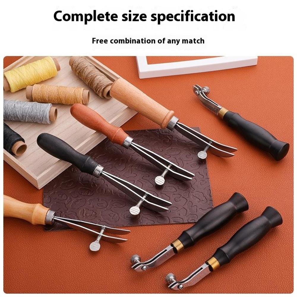 Adjustable Sandalwood Handle Leather Edge Liner Tool Leather Edge Pressing Marking Tool