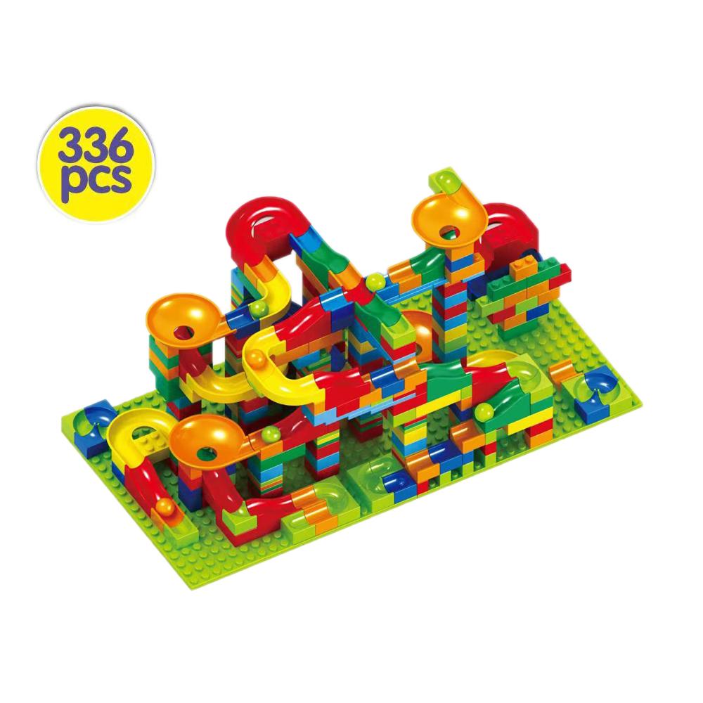 336PCS Pinball Block Track, Assembly Particle Block DIY Education Toy, Gift Box, Puzzle, Splicing, Children, Girls, Boys,Adults