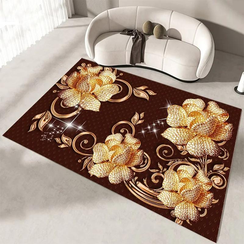 Bohemia Mandala Flower Living Room Carpet Boho Floral Area Rug Corridor Steps Non-slip Floor Mat Home Bedroom Bedside Mats