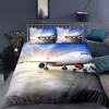 3D Aircraft Bedding Set, Aerospace Down Duvet Cover, 2/3 Pieces, Boys Room Quilt Cover, King Queen Size, Soft and Quick Drying Bed Cover
