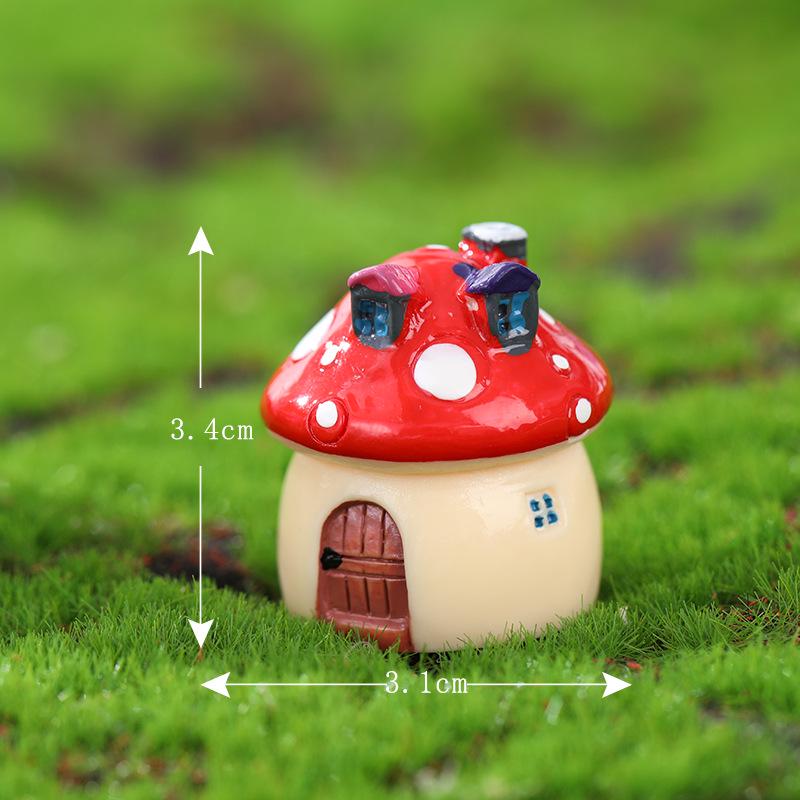 Mediterranean Style Micro Landscape Resin Mushroom House Castle DIY Crafts