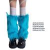 Women's Fuzzy Bright Blue Leg Warmers Soft Plush Winter Accessory for Costume Parties Furry Boot Toppers Footless Socks