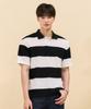 CHASECULT Men'S Striped Collared Short Sleeve T-Shirt - Black