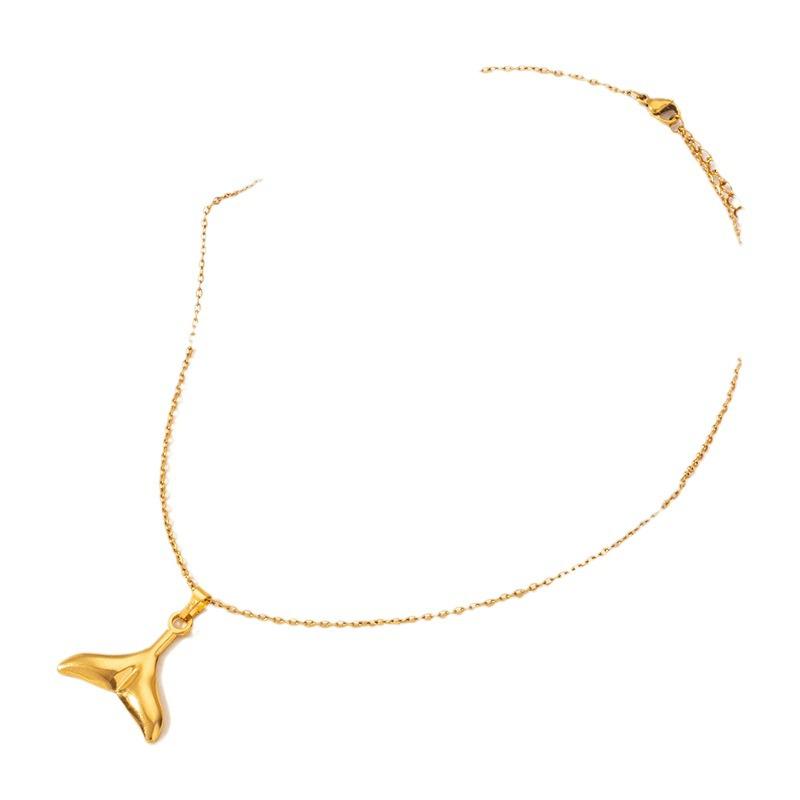 Trendy European-American Geometric Starfish Seashell Stainless Steel Necklace Pendant Jewelry