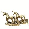 1pcs Pure Brass Mini Unicorn Ornament Small Brass Crafts Ornament Brass Car Keychain Jewelry Ornaments Home Living Room Decoration Men's Keychain
