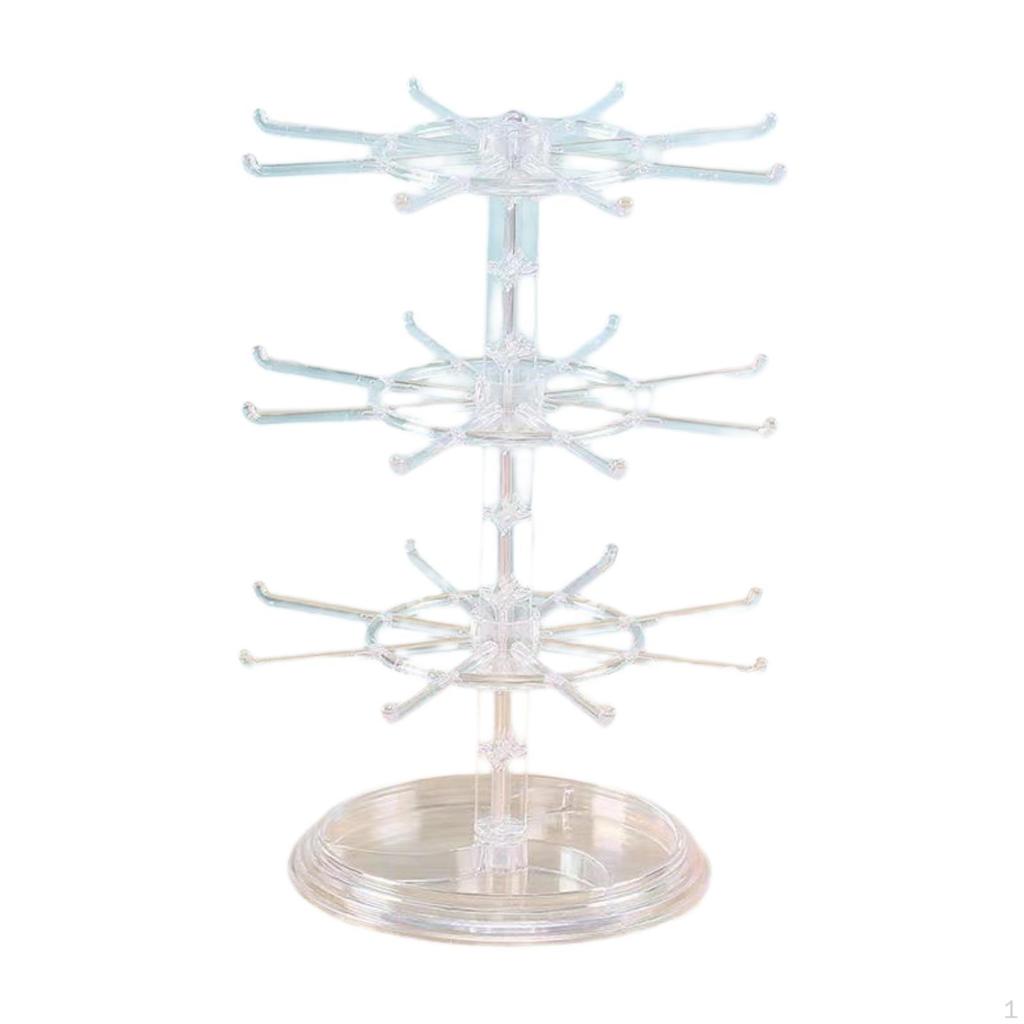 3 Tier Jewelry Display Stand Keychain Organizer Rotating Holder for Bracelets Necklaces Earrings