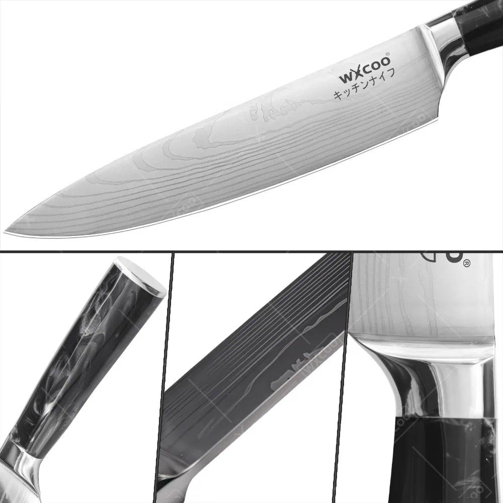 WXCOO Japanese Knife ProfessionalKitchen Knife Multifunction Cleaver 5CR15 Stainless Steel Kitchen Tools Professional Chef Knife Stainless Steel Blade