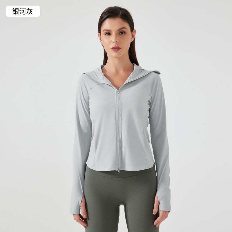 New hooded face covering sunscreen clothing women's two-way zipper breathable outdoor UV protection skin clothing