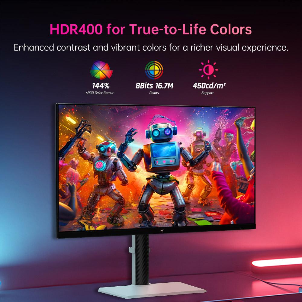 KTC H27E6 27" 2K QHD Fast IPS Gaming-Monitor, 320Hz Bildwiederholfrequenz, 1ms Reaktionszeit, HDR 400, 144% sRGB, FreeSync & G-Sync kompatibel