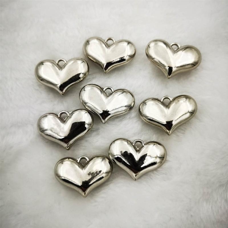 10/20xElegant Heart Pendant for Choker Necklace Making Earring Bead for DIY Necklace Jewelry Making Pendant with Hole