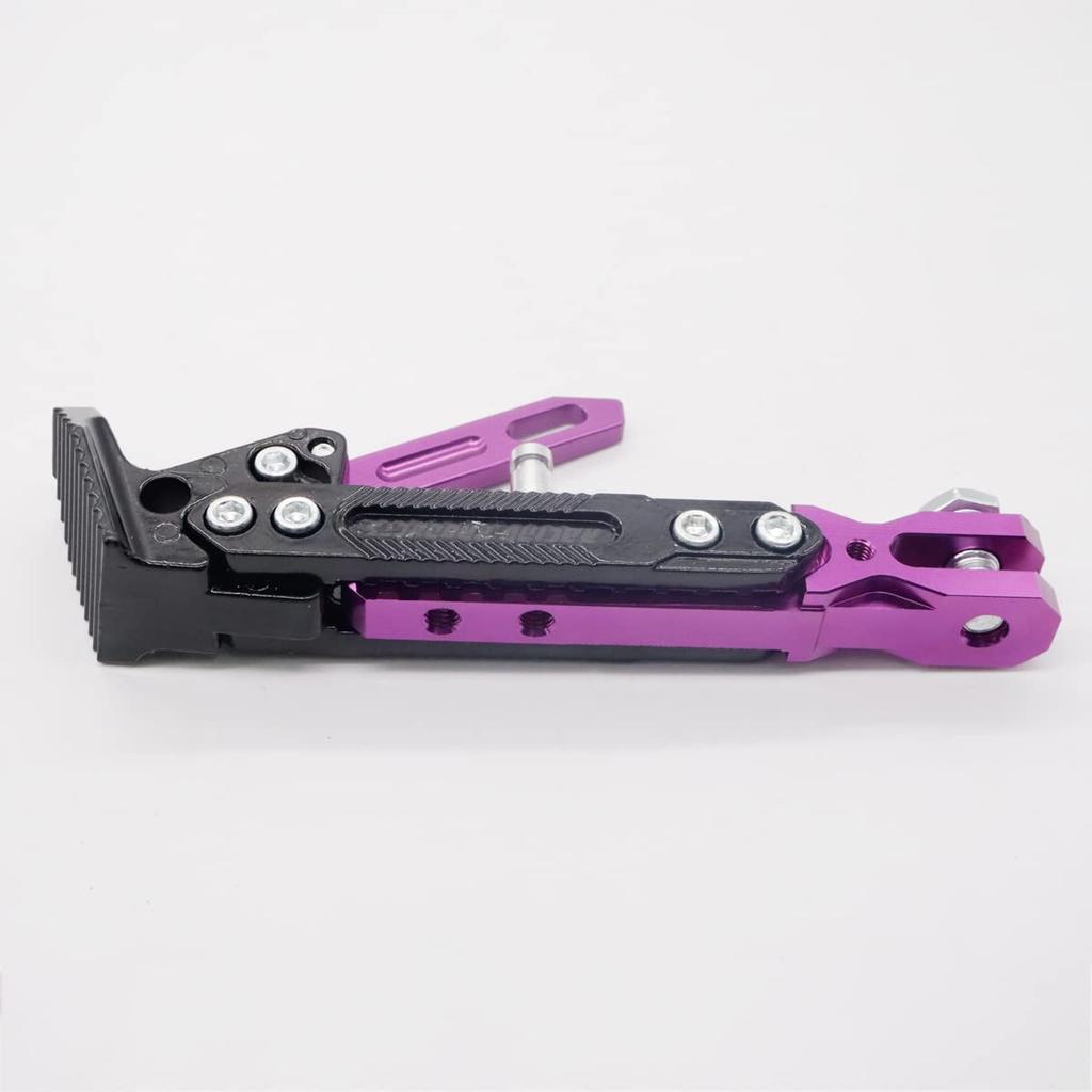 ZCJSZP Adjustable CNC Metal Motorcycle Foot Bracket Bicycle Side Bracket (Purple)