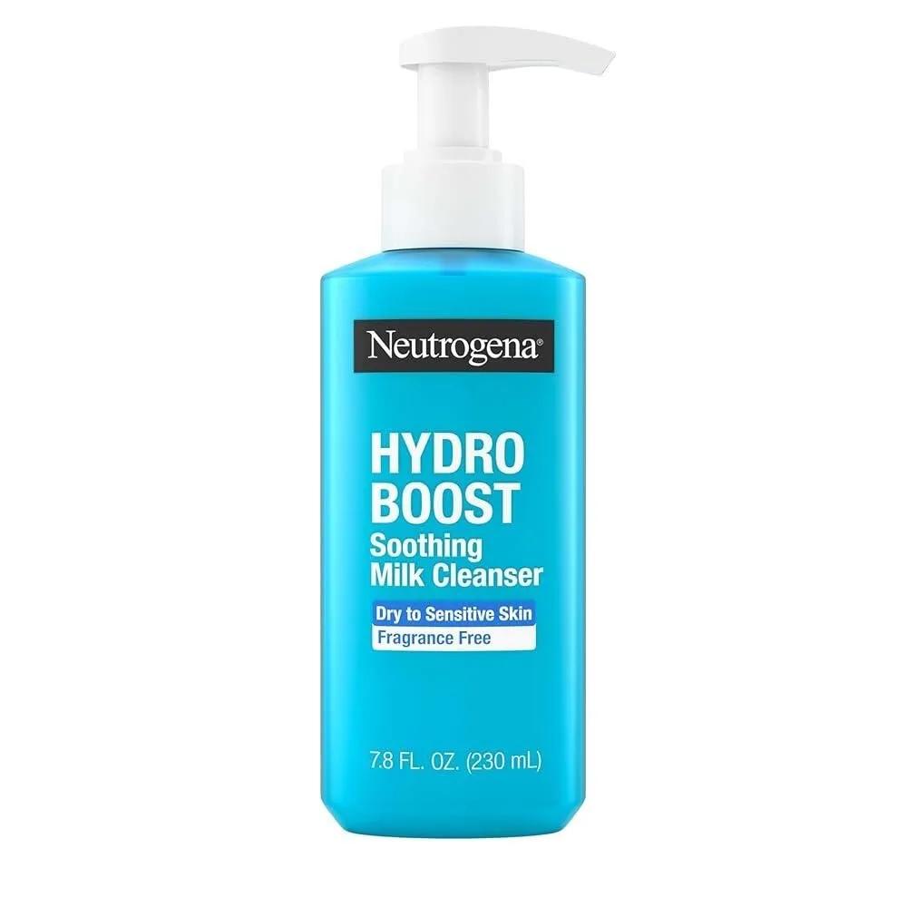 

Neutrogena Hydro Boost Face Wash 230ml Soothing Milk Cleanser Fragrance-Free Hydrating Facial Hyaluronic Acid Sensitive Skin Makeup Remover