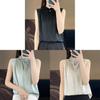 Womens Sleeveless Tank Top With High Neck Acetate Fabric For Office Wear