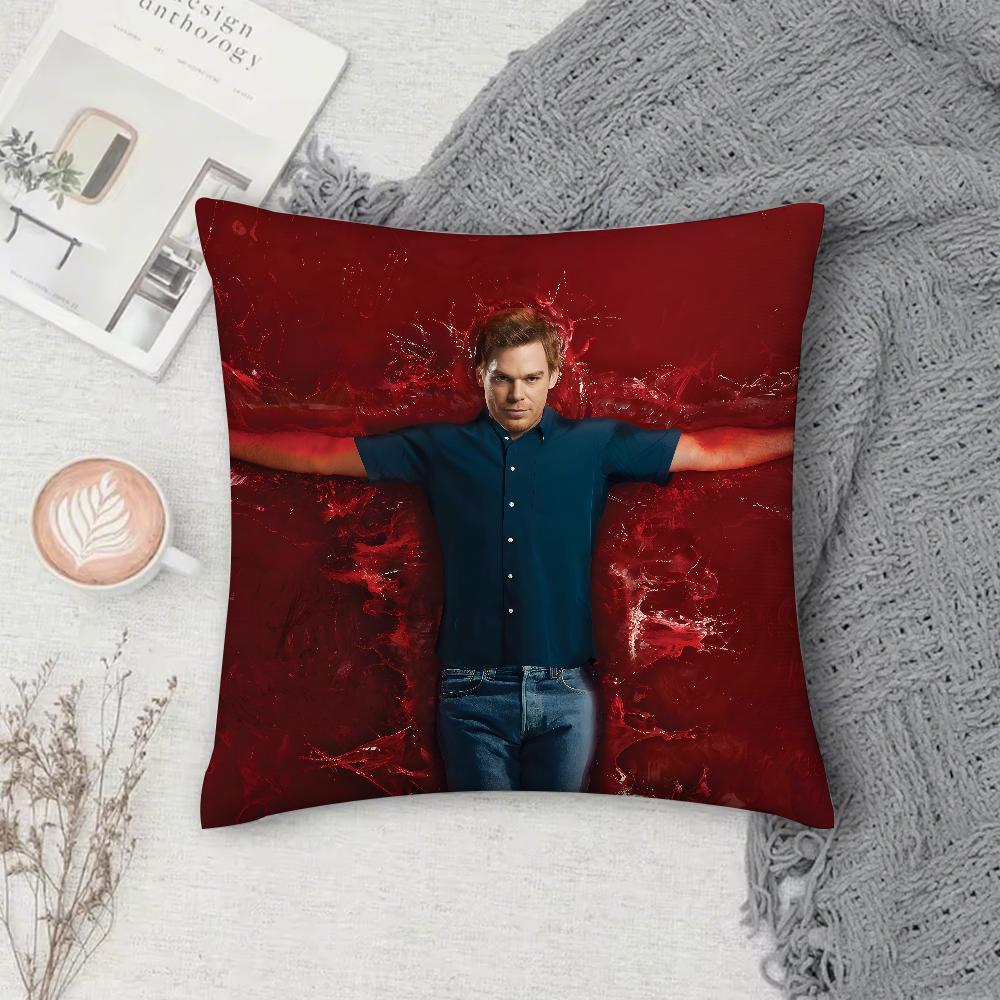 Dexter American Classic Horror TV Pillow Case Square DoubleSided Printing Sofa Cushion Cover Pillowcase Bedroom Bedside