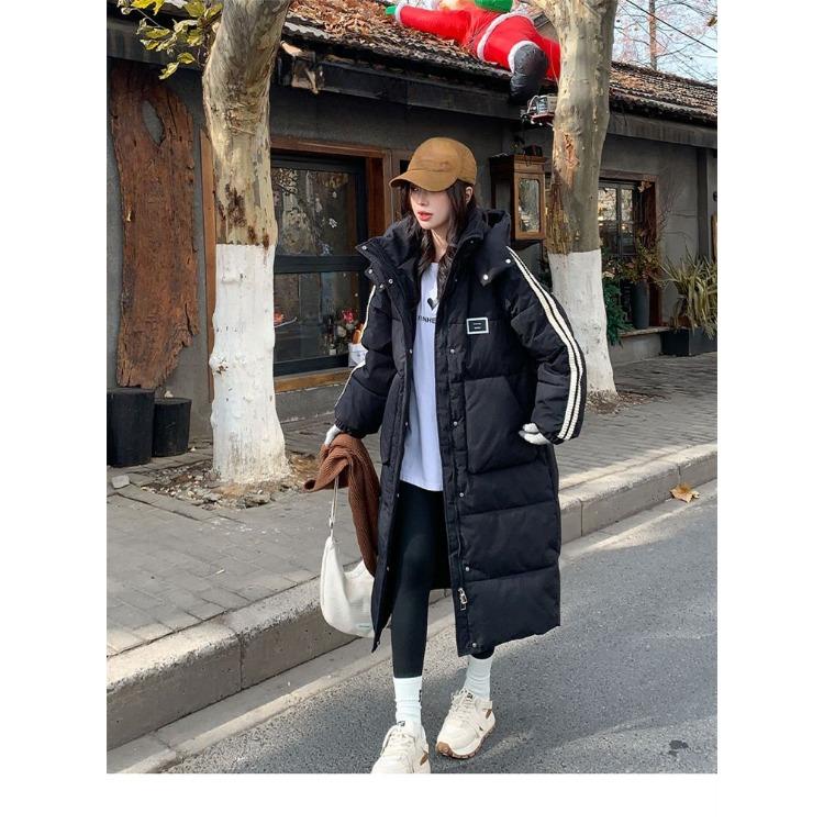 Stay Warm and Look Fashionable with The Knee-length Cotton Padded Down Coat for Women