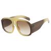 New Luxury  Wave Mask Sunglasses Women Fashion One Piece Sun Glasses For Men Oversized Oval Trending Sunglasses