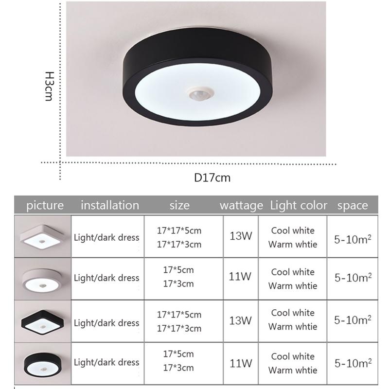 Modern LED Ceiling Lamp Human Body Induction Home Decor Fixture For Aisle Balcony Corridor Hallway Kitchen Ceiling Decor Lusters