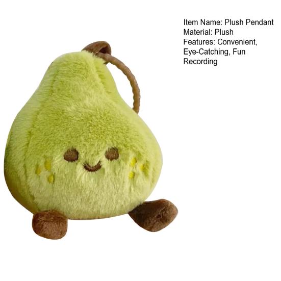 Wish Come True Pear Plush Keychain Cute Soft Stuffed Fruit Pendant for Bags Backpacks Adorable Lucky Phone Charm Gift for Girls