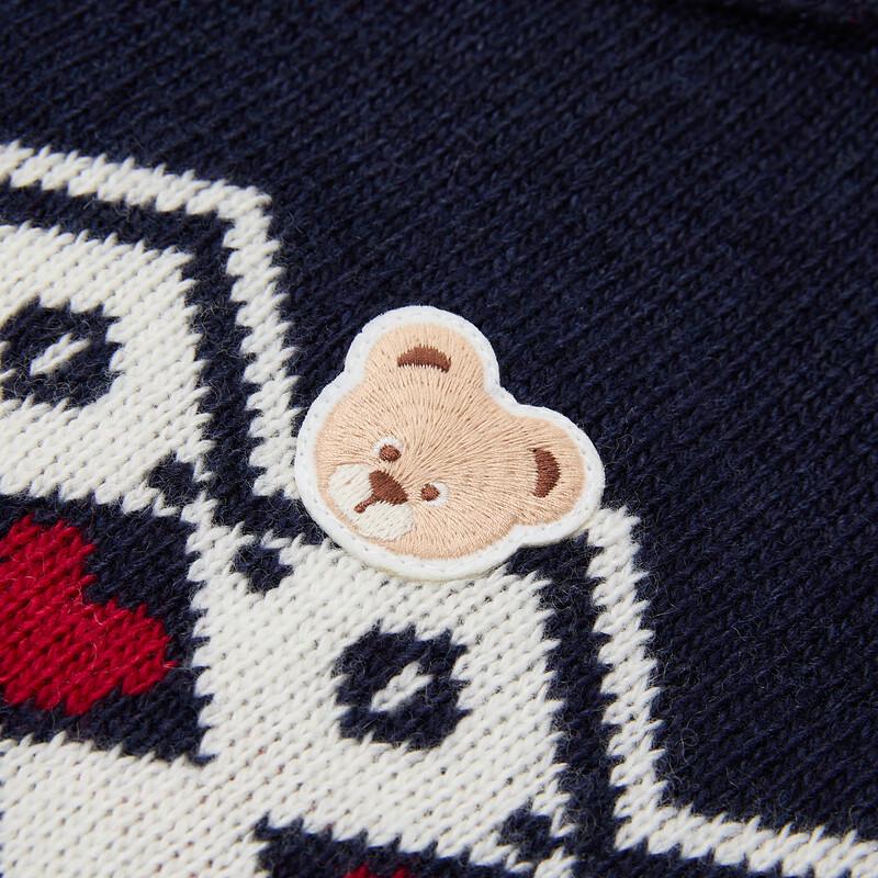 PawinPaw Boys' Cartoon Bear Round Neck Winter Sweater