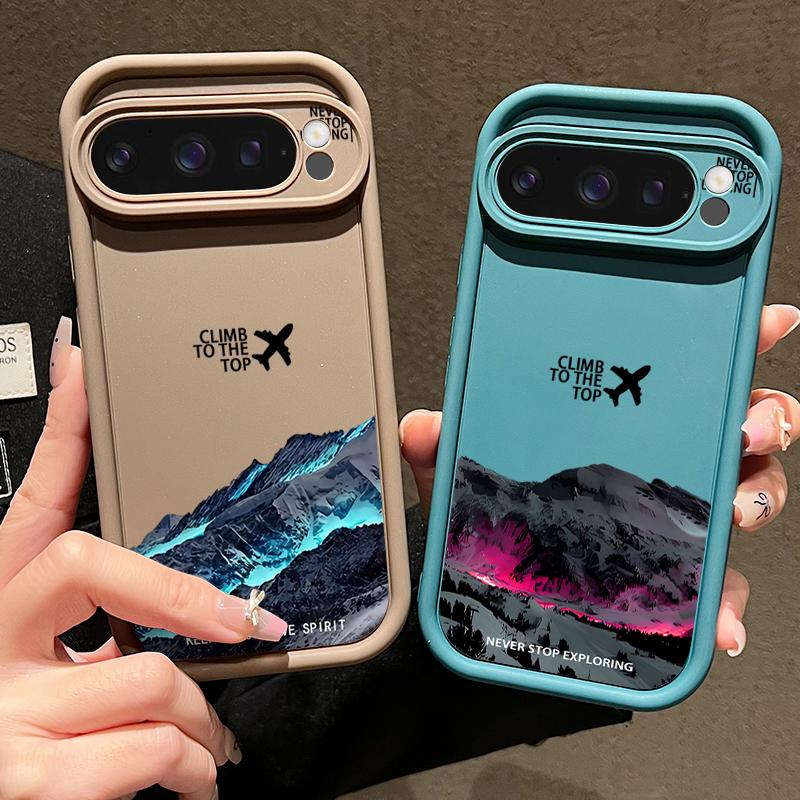 Чохол для Google Pixel 9 8 7 Pro 9 Pro XL 9A 8A 7A Візерунки подорожей Снігові гори Цукерковий колір М'який ТПУ Силіконовий Ударостійкий Чохол для телефону