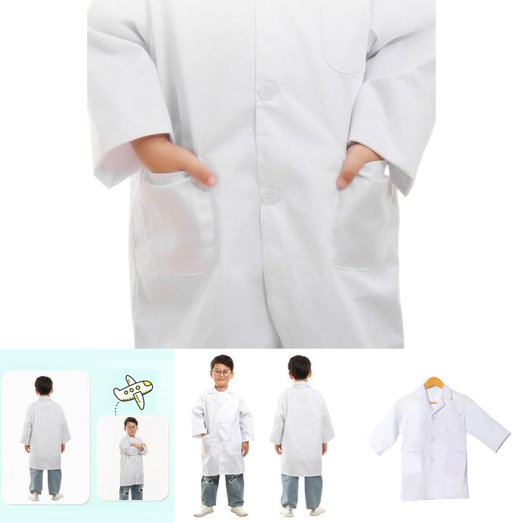 Kids Doctor Coat White Lab Coat For Roleplay Science Experiments