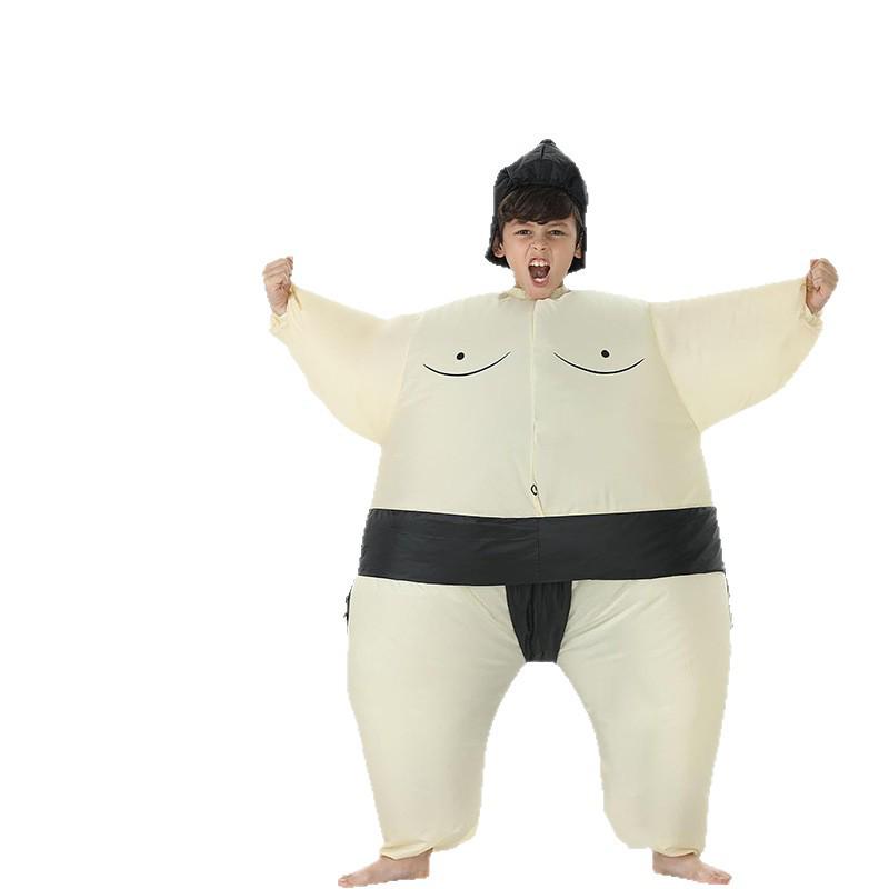 Inflatable Sumo Wrestler Costume Set for Adults & Kids - Cartoon Mascot for Halloween