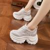 Platform Dad Shoes Women's 2025 Spring and Summer New Korean Version Rhinestone Versatile Casual Shoes Inner Height Increase Women's Shoes Breathab