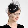 European and American Brides Feather Pearl Top Hat Wedding Fishing Net Cover Hair Accessories Small Hat Flower Tea Party Horse Racing Festival