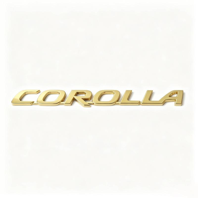 Suitable for car logo COROLLA tail logo personalized modification metal English letter label car sticker black
