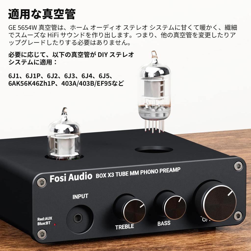 Fosi Audio BOX X3 Phono 6J1 Vacuum Tube Preamplifier, MM Phonograph Turntable Preamplifier, Bluetooth 5.0, Mini Stereo Hi-Fi Preamplifier, Ideal for H