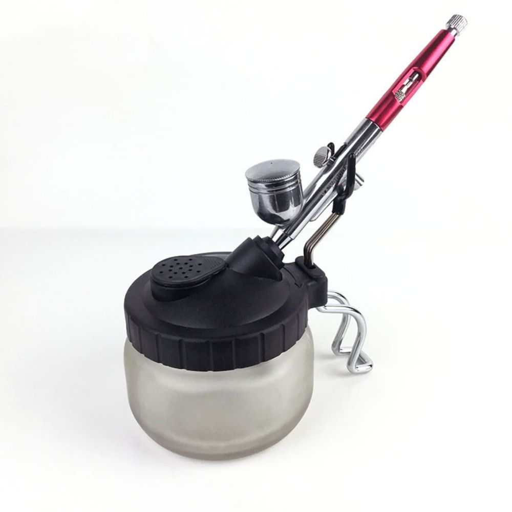 Glass Bottle Airbrush Cleaning Jar with Cover Airbrush Cleaning Kit Model Building
