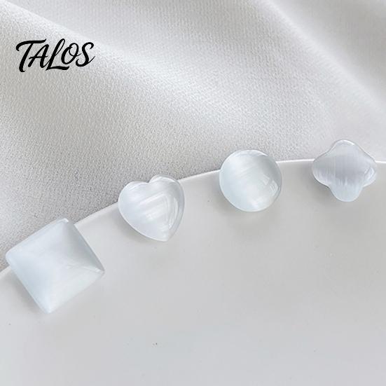 Cat Eye Stone Brooch Cat's Magnetic Button, No Sew Safety Button Pin for Collar Scarf Shirts Sweater, Round Square Love Heart Decorative
