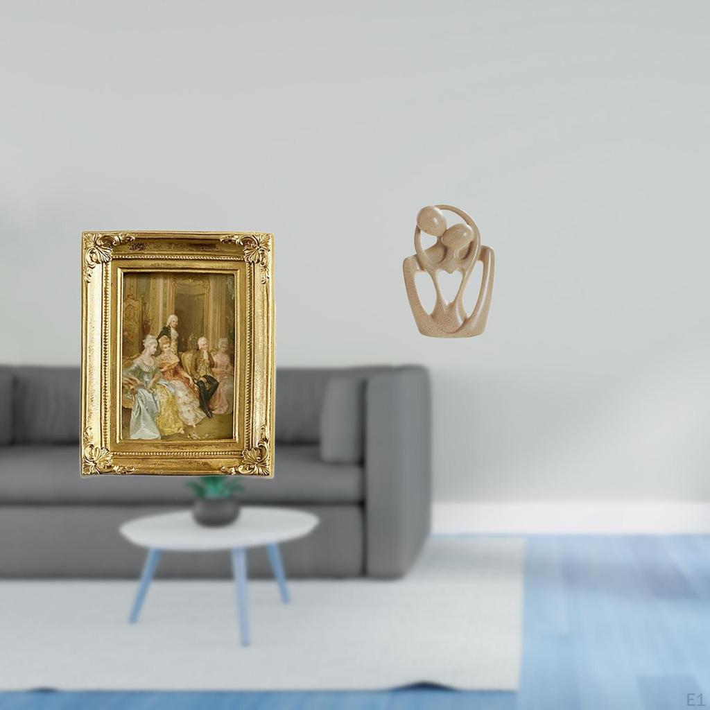 Resin Photo Frame Card Display Holder Poster Glass Front Picture with Abstract Couple Statue