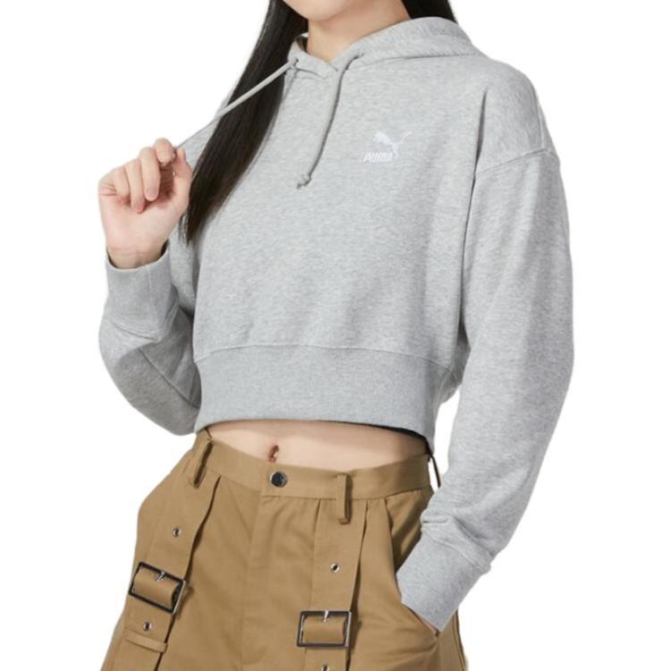 Puma Sweatshirts Women's Gray Hooded Moderate Regular 625398-04
