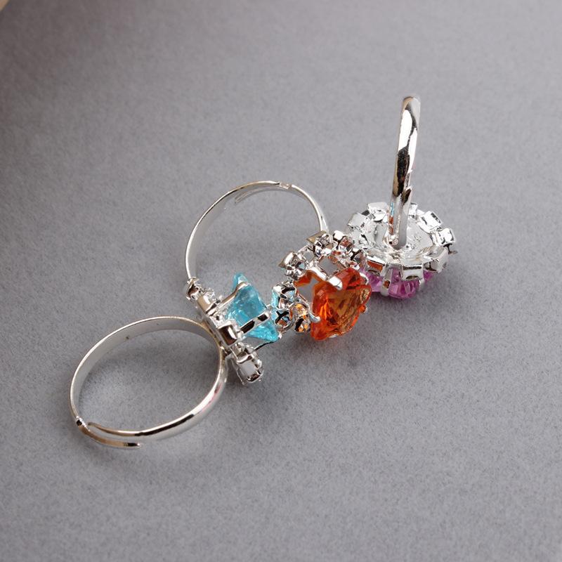 12/36PCS Adjustable Rings Diamond Style with Box Children Birthday Gift Pretend Play Makeup Toys Cartoon Jewelry Alloy Ring TMZ