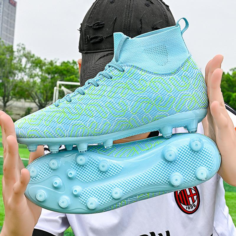 

Cross-border new football shoes high-top camouflage broken nails children s professional training sneakers long nails factory wholesale football shoes 45