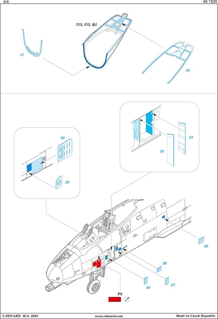 Eduard 1/48 A-10A Etching Parts (for Great Wall) Plastic Model Kit EDU491505 (Airplane)
