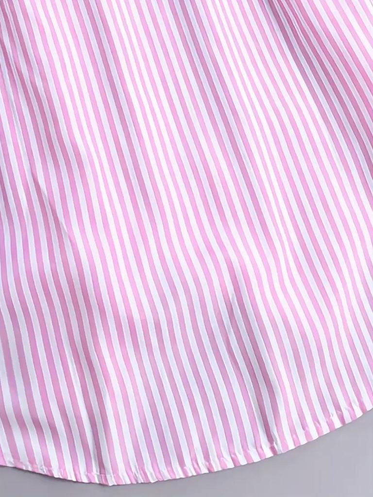 Classic European & American Women's Striped Long Sleeve Casual Top
